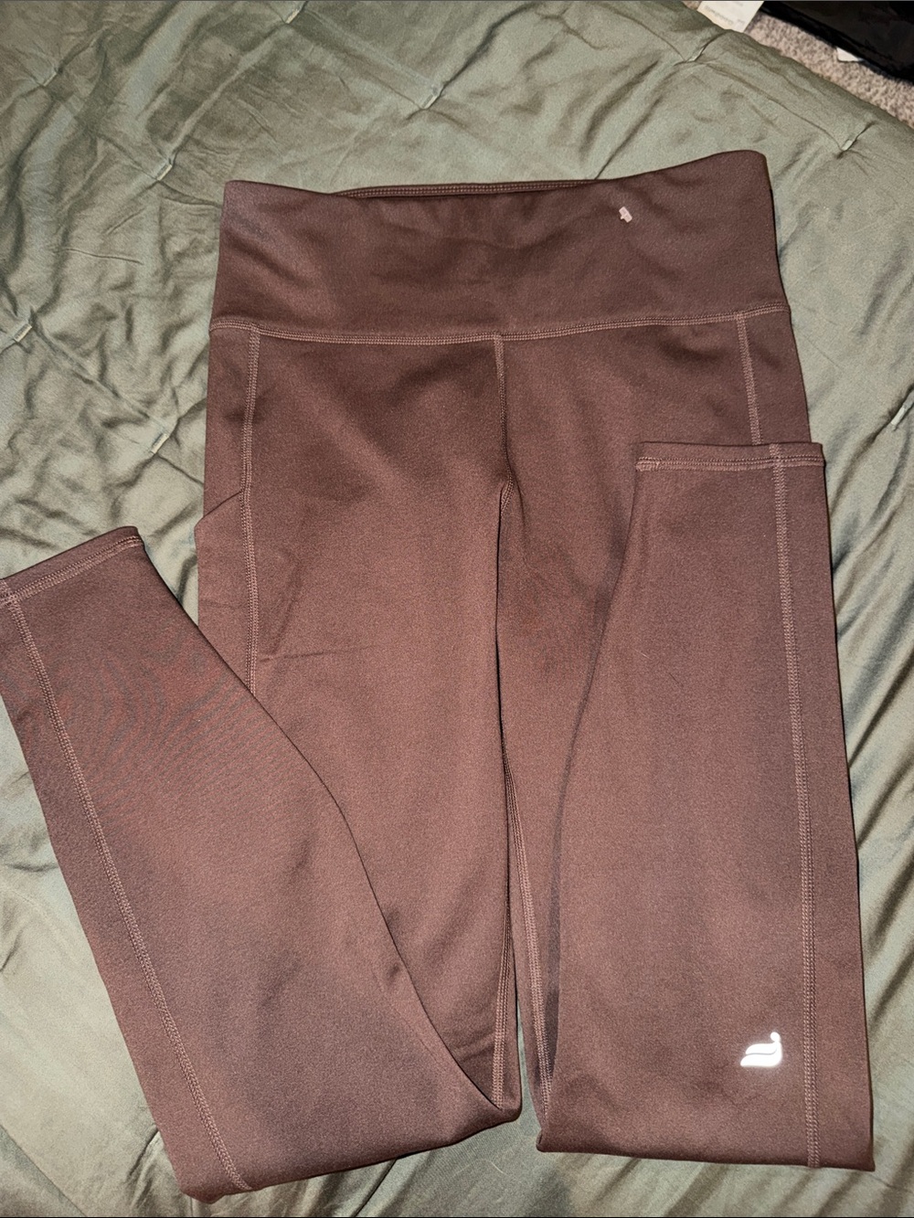 Fabletics Fleece Lined High-Waist Leggings in Deep Brown - Picture 2 of 4